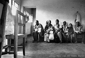 Waiting area in the dispensary Kagina refuggecamp